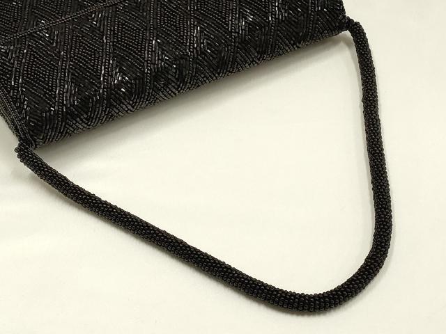 平和屋着物▼和装小物　和装バッグ　PECHINCHAR　ペシンシャ　ハンドバッグ　ビーズバッグ　菱繋ぎ　マグネット式　逸品　AABJ9497ay