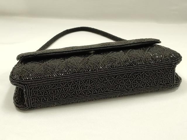 平和屋着物▼和装小物　和装バッグ　PECHINCHAR　ペシンシャ　ハンドバッグ　ビーズバッグ　菱繋ぎ　マグネット式　逸品　AABJ9497ay