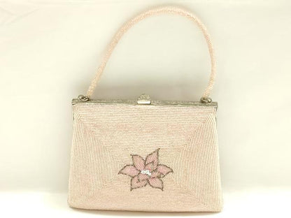 平和屋着物▼和装小物　和装バッグ　ビーズバッグ　ハンドバッグ　花柄　逸品　AABJ9499ay