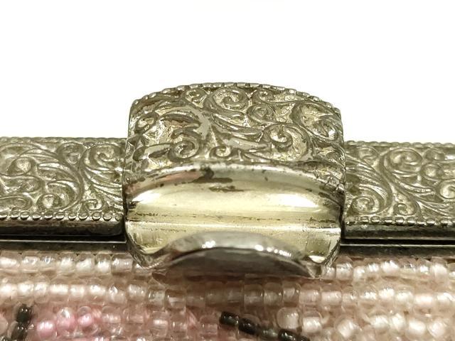 平和屋着物▼和装小物　和装バッグ　ビーズバッグ　ハンドバッグ　花柄　逸品　AABJ9499ay