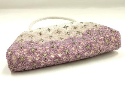 平和屋着物▼和装小物　和装バッグ　ビーズバッグ　ハンドバッグ　がま口　花柄　逸品　AABJ9501ay