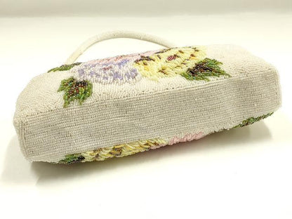 平和屋着物▼和装小物　和装バッグ　ビーズバッグ　ハンドバッグ　がま口　花柄　逸品　AABJ9502ay