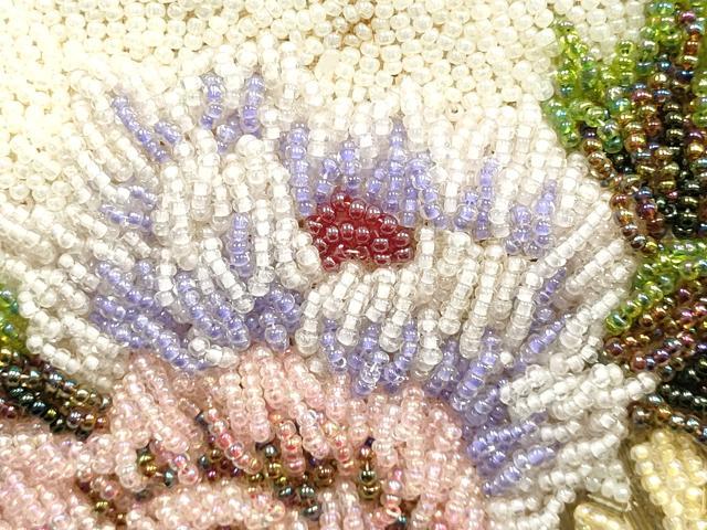 平和屋着物▼和装小物　和装バッグ　ビーズバッグ　ハンドバッグ　がま口　花柄　逸品　AABJ9502ay