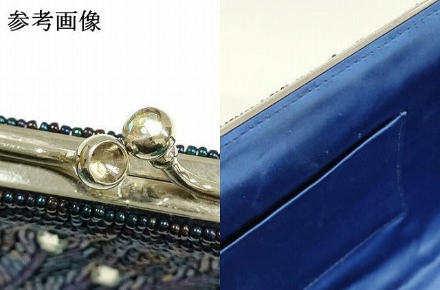 平和屋着物▼和装小物　和装バッグ　ビーズバッグ　ハンドバッグ　孔雀　ラインストーン　逸品　AABJ9503ay