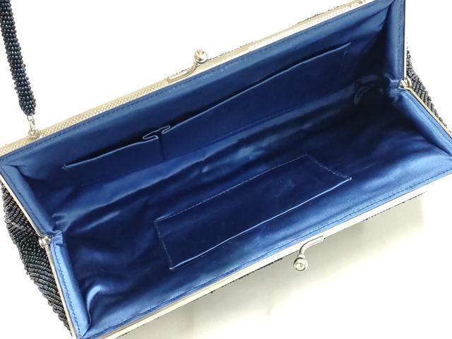 平和屋着物▼和装小物　和装バッグ　ビーズバッグ　ハンドバッグ　孔雀　ラインストーン　逸品　AABJ9503ay