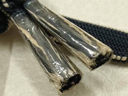 平和屋着物▼男性　和装小物　羽織紐まとめて3点　平組・丸組　紺・茶色系　切り房　逸品　AABJ9515ay