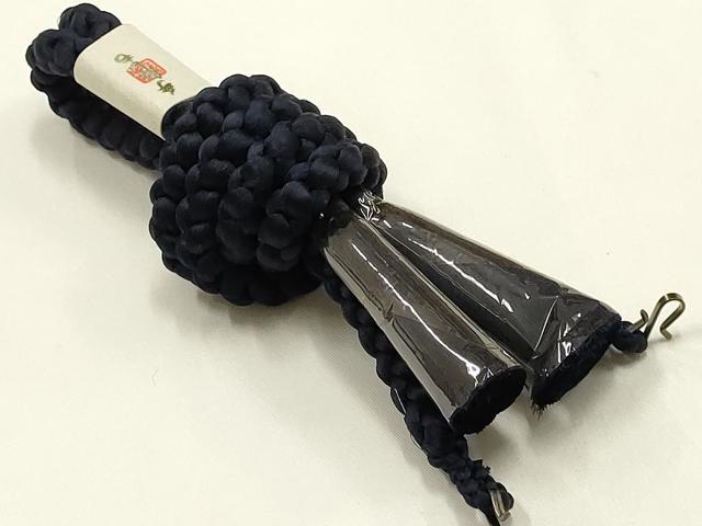 平和屋着物▼男性　和装小物　羽織紐まとめて3点　平組・丸組　紺・茶・青色系　切り房・撚り房　逸品　AABJ9519ay