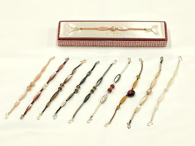 平和屋着物▼和装小物　羽織紐　まとめて10点　パール　シェル　天然石　逸品　AABJ9528ay