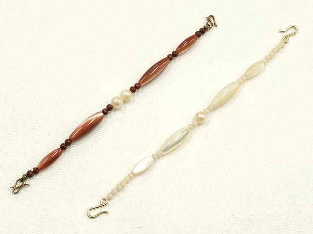 平和屋着物▼和装小物　羽織紐　まとめて10点　パール　シェル　天然石　逸品　AABJ9528ay