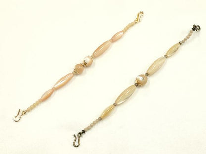 平和屋着物▼和装小物　羽織紐　まとめて10点　パール　シェル　天然石　逸品　AABJ9528ay
