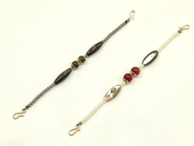 平和屋着物▼和装小物　羽織紐　まとめて10点　パール　シェル　天然石　逸品　AABJ9528ay