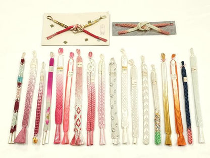 平和屋着物▼和装小物　羽織紐　まとめて20点　伊賀組紐　金銀糸　暈し　多色多彩　逸品　未使用　AABJ9534ay