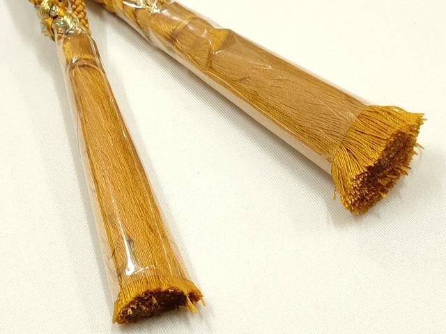 平和屋着物▼和装小物　上質な帯締め　帯留め付き　天然石　縞メノー　瑪瑙　ラインストーン　三分金糸　逸品　未使用　AABJ9537ay