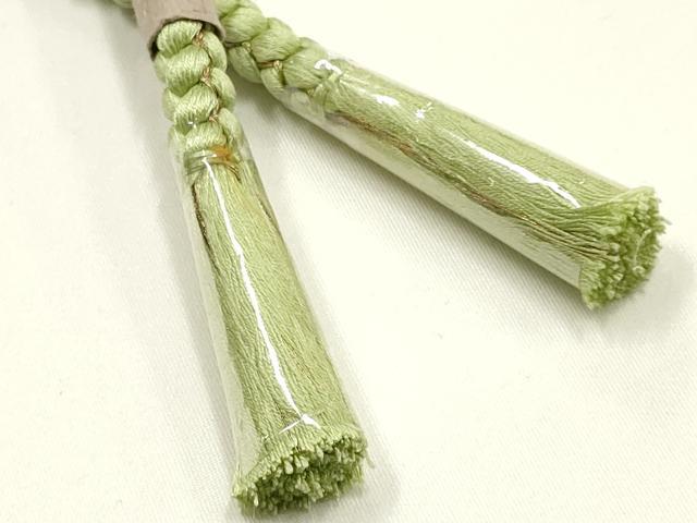 平和屋着物▼和装小物　上質な帯締め　帯留め付き　蜻蛉玉　金糸　正絹　逸品　未使用　AABJ9539ay