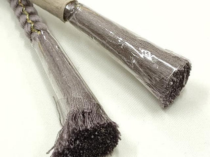 平和屋着物▼和装小物　上質な帯締め　帯留め付き　蜻蛉玉　金糸　正絹　逸品　未使用　AABJ9542ay