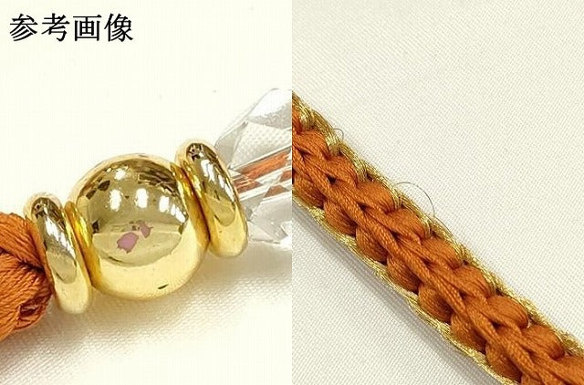 平和屋着物▼和装小物　上質な帯締め　帯留め付き　天然水晶　三分金糸　正絹　逸品　未使用　AABJ9548ay