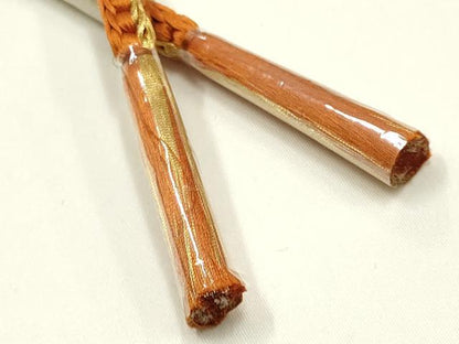 平和屋着物▼和装小物　上質な帯締め　帯留め付き　天然水晶　三分金糸　正絹　逸品　未使用　AABJ9548ay