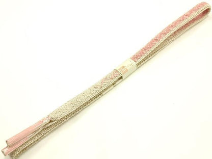 平和屋着物＊夏物　和装小物　帯締め・帯揚げセット　レース組　平組　蛍暈し　金糸　銀彩　逸品　未使用　AABJ9553ay