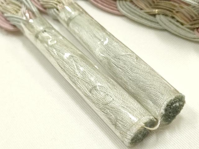 平和屋着物＊夏物　和装小物　帯締め・帯揚げセット　レース組　平組　絞り　横段文　金糸　逸品　未使用　AABJ9556ay