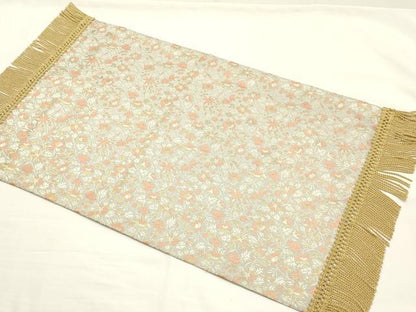 平和屋着物▼西陣　川島織物　和装小物　テーブルセンター　香花　金糸　逸品　AABJ9565ay