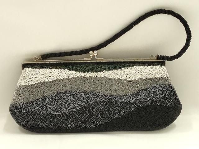 平和屋着物▼和装小物　和装バッグ　ハンドバッグ　ビーズバッグ　がま口　逸品　AABJ9566ay