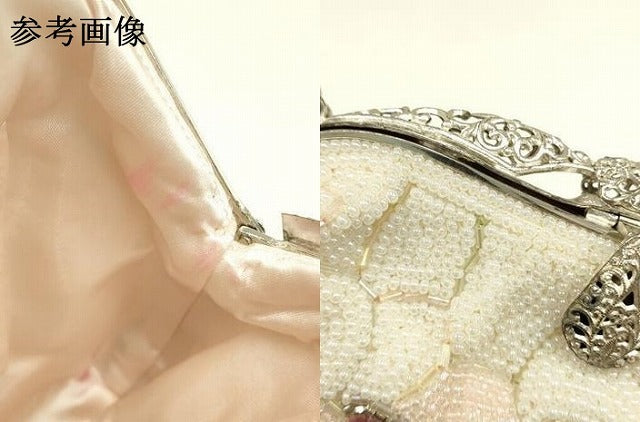 平和屋着物▼和装小物　和装バッグ　ハンドバッグ　ビーズバッグ　花柄　逸品　AABJ9567ay