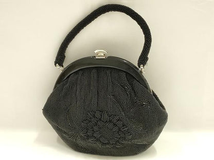 平和屋着物▼和装小物　和装バッグ　ハンドバッグ　ビーズバッグ　花柄　逸品　AABJ9579ay