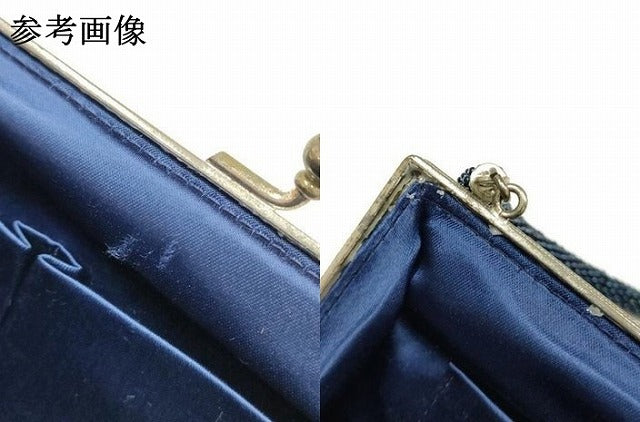 平和屋着物▼和装小物　和装バッグ　ハンドバッグ　ビーズバッグ　がま口　孔雀　ラインストーン　花柄　逸品　AABJ9580ay