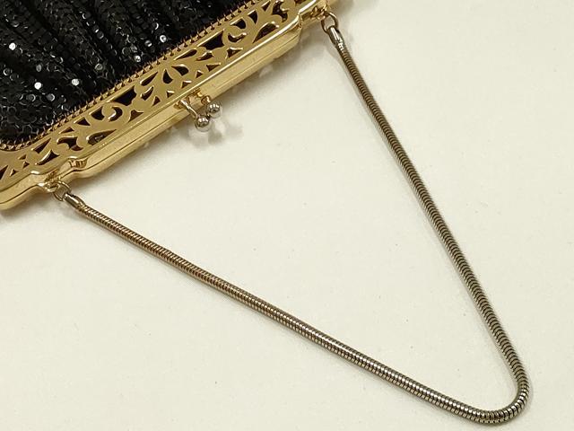 平和屋着物▼和装小物 和装バッグ Whiting&Davis ハンドバッグ メタルメッシュ チェーンバッグ がま口 パーティー　逸品　AABJ9581ay