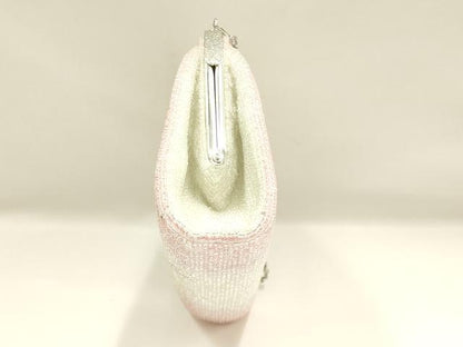 平和屋着物▼和装小物　和装バッグ　ハンドバッグ　ELEGANZA　ビーズバッグ　チェーンバッグ　蝶　ラインストーン　逸品　AABJ9583ay