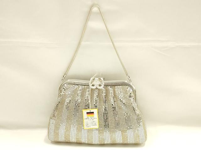 平和屋着物▼和装小物　和装バッグ　ハンドバッグ　メタルメッシュ　パーティー　逸品　未使用　AABJ9587ay