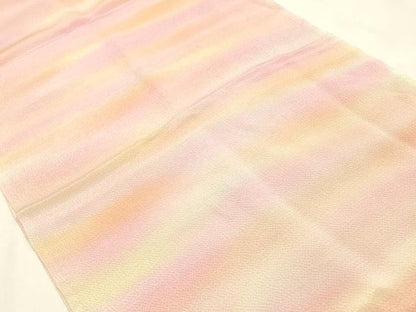 平和屋本店▼虹色創家　本郷大田子　和装小物　帯揚げ　霞文　暈し染め　正絹　逸品　未使用　AABJ9599ay