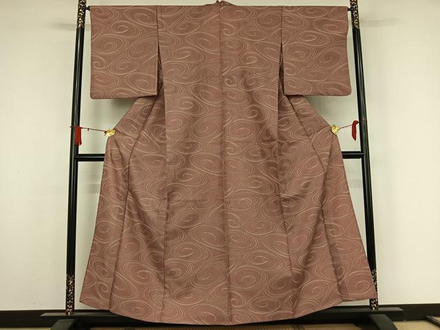 平和屋着物▽小紋　単衣　流水文　洗える着物　AABJ9606jh