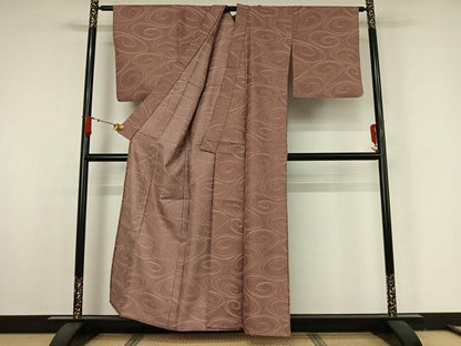 平和屋着物▽小紋　単衣　流水文　洗える着物　AABJ9606jh