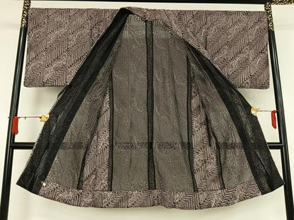 平和屋着物▽道中着　スリーシーズン　春夏秋　塵除け　チュール織　唐草文　金糸　AABJ9609jh