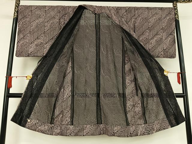 平和屋着物▽道中着　スリーシーズン　春夏秋　塵除け　チュール織　唐草文　金糸　AABJ9609jh