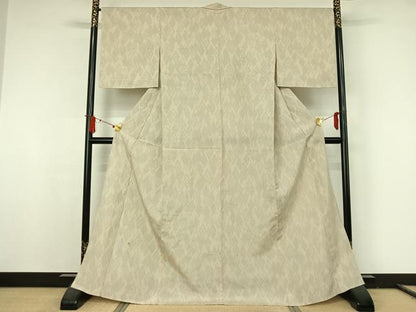 平和屋着物▽本塩沢　単衣　110亀甲　菱文　正絹　逸品　AABJ9610jh
