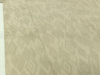 平和屋着物▽本塩沢　単衣　110亀甲　菱文　正絹　逸品　AABJ9610jh