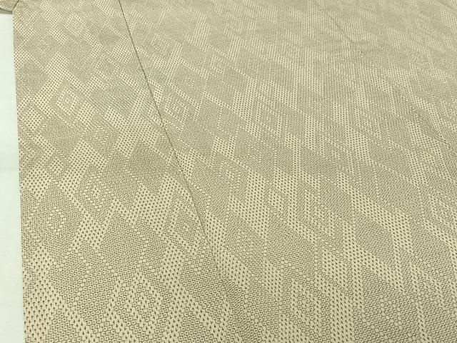 平和屋着物▽本塩沢　単衣　110亀甲　菱文　正絹　逸品　AABJ9610jh