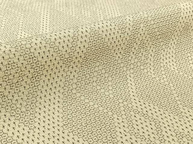 平和屋着物▽本塩沢　単衣　110亀甲　菱文　正絹　逸品　AABJ9610jh