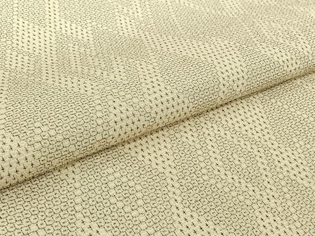 平和屋着物▽本塩沢　単衣　110亀甲　菱文　正絹　逸品　AABJ9610jh