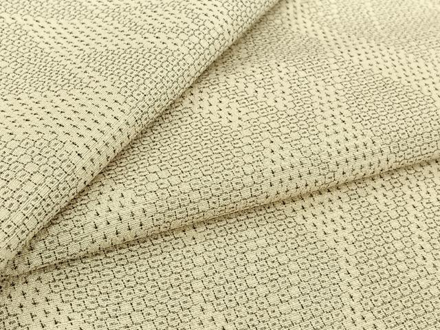 平和屋着物▽本塩沢　単衣　110亀甲　菱文　正絹　逸品　AABJ9610jh