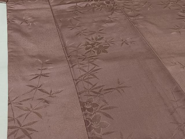 平和屋着物▽上質な小紋　単衣　草花文　銀通し地　正絹　逸品　AABJ9611jh