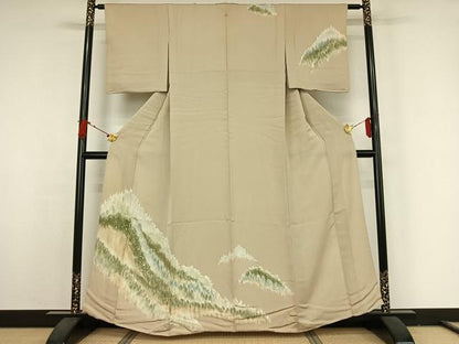 平和屋着物▽訪問着　単衣　樹林文　三越扱い　正絹　逸品　AABJ9613jh