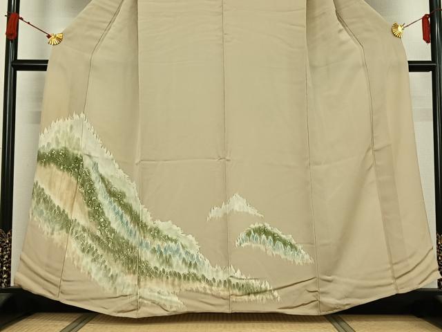 平和屋着物▽訪問着　単衣　樹林文　三越扱い　正絹　逸品　AABJ9613jh