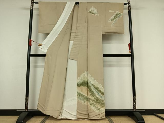 平和屋着物▽訪問着　単衣　樹林文　三越扱い　正絹　逸品　AABJ9613jh