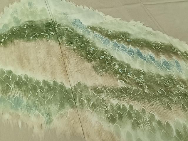 平和屋着物▽訪問着　単衣　樹林文　三越扱い　正絹　逸品　AABJ9613jh