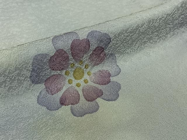 平和屋着物▽上質な小紋　単衣　手描き　舞花文　暈し染め　正絹　逸品　AABJ9615jh