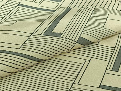 平和屋着物▽上質な小紋　単衣　幾何学文様　正絹　逸品　AABJ9616jh
