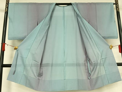 平和屋着物▽道行コート　スリーシーズン　春夏秋　塵除け　霞文　ロング丈　正絹　逸品　AABJ9621jh
